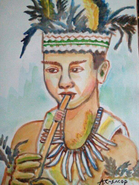 Ethnic Boy With Flute